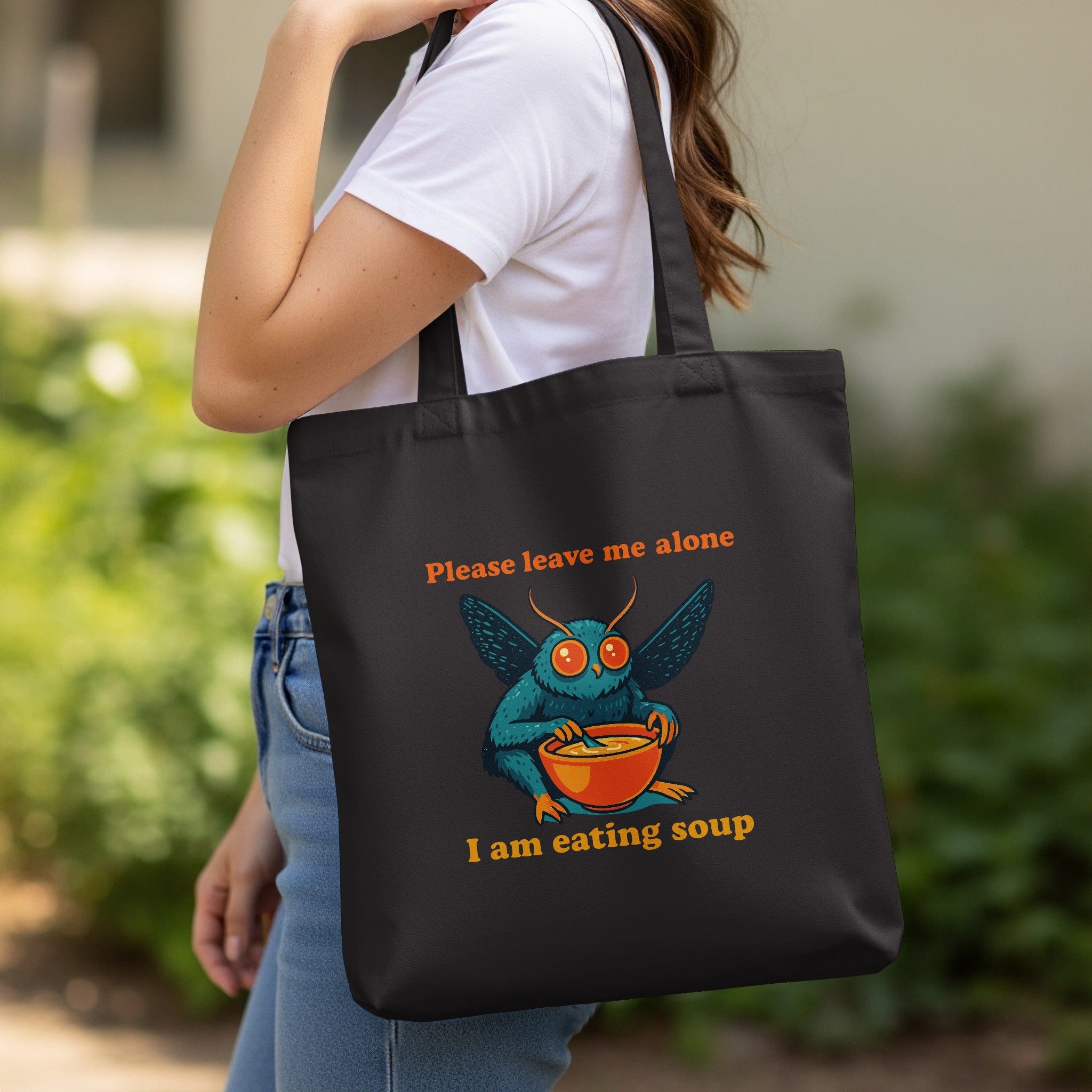 Funny Insect Eating Soup Tote Bag Reusable Shopping Product