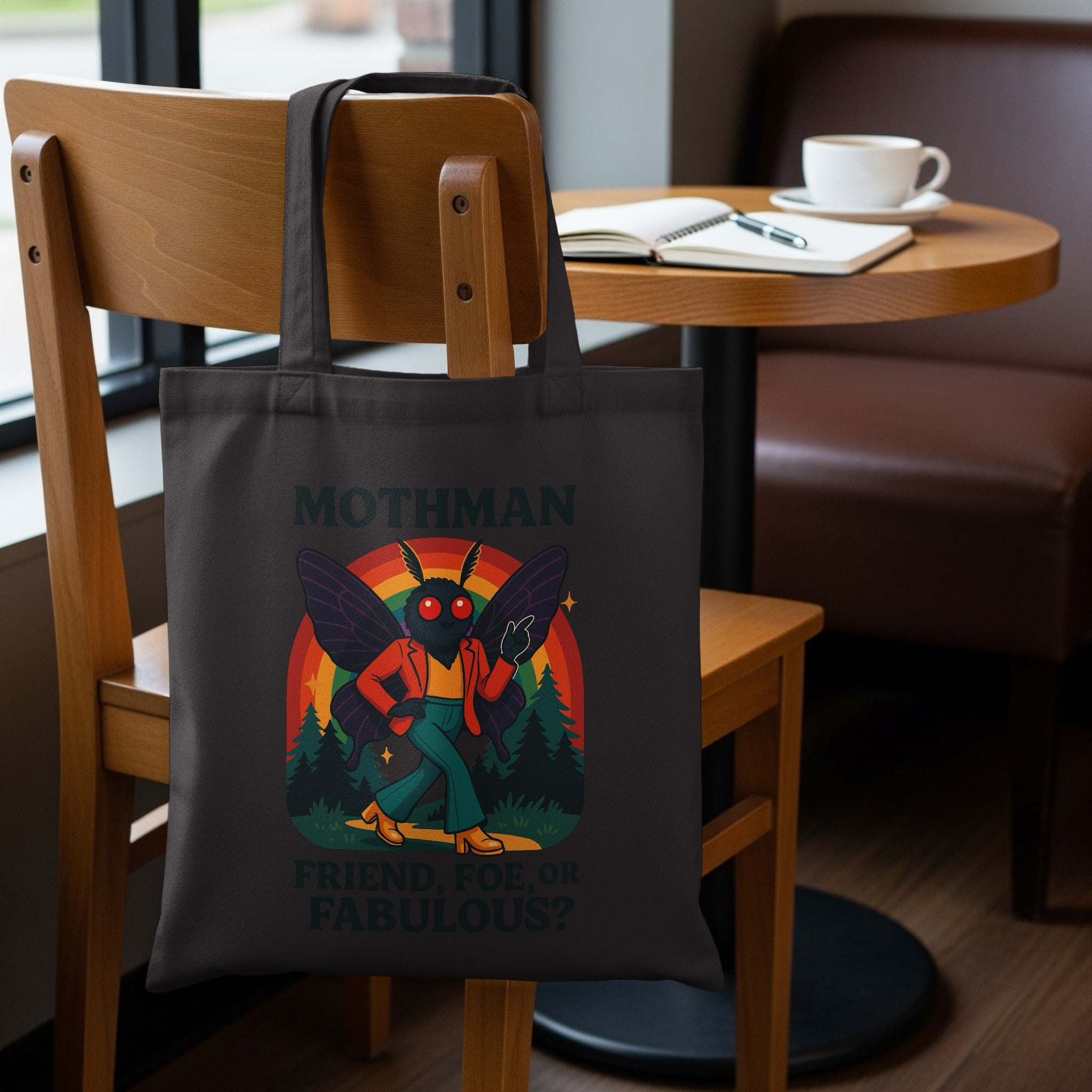Mothman Friend Foe or Fabulous Design Tote Bag product type