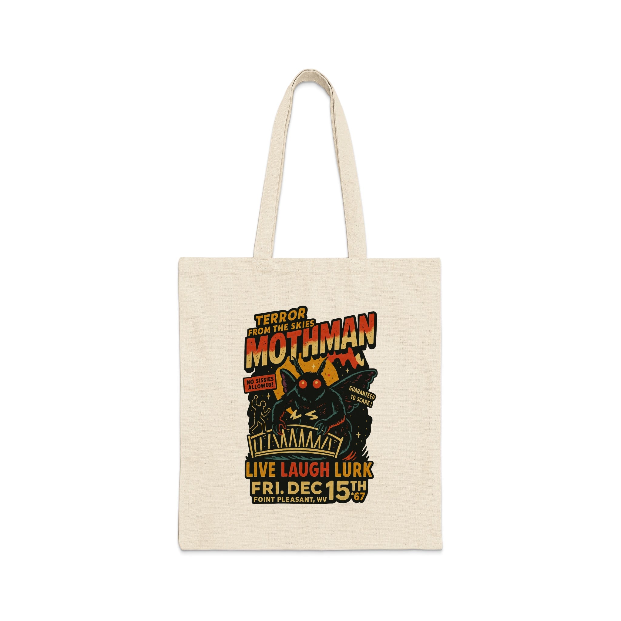 Mothman Live Laugh Lurk Design Tote Bag Product