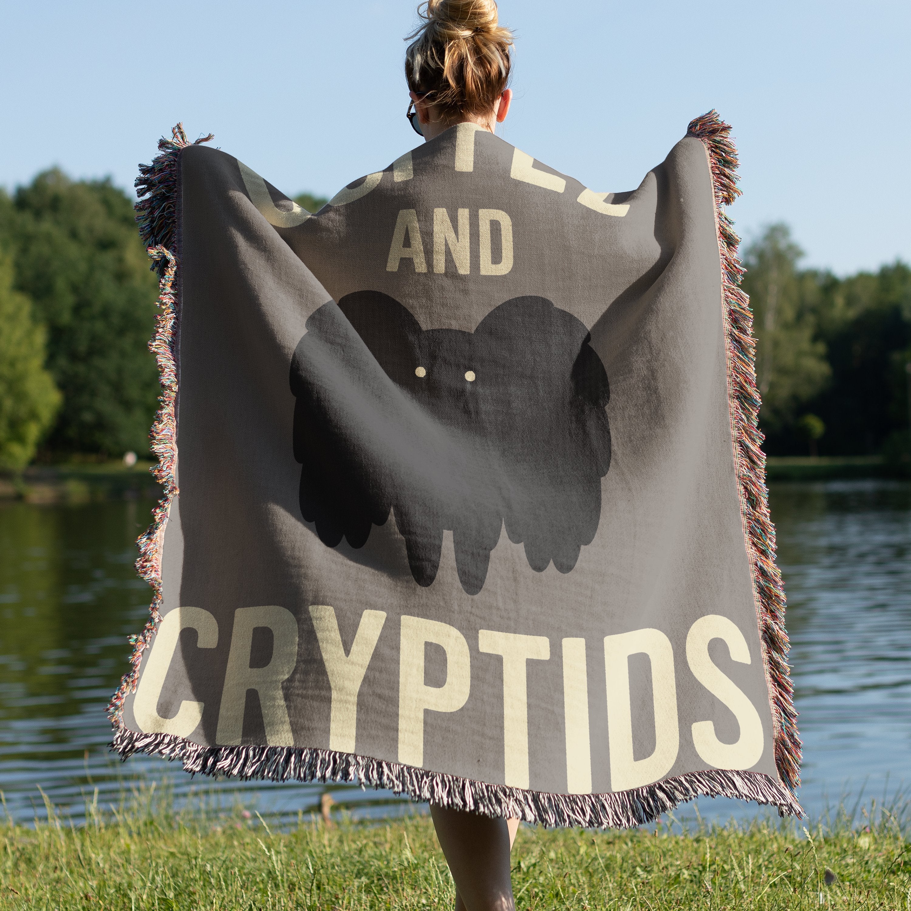 Coffee and Cryptids Large Cozy Blanket product