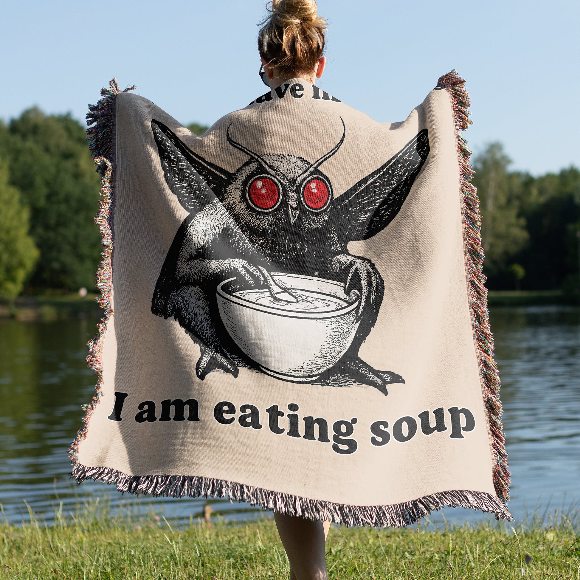 I Am Eating Soup Graphic Blanket Fun and Unique Blanket Product