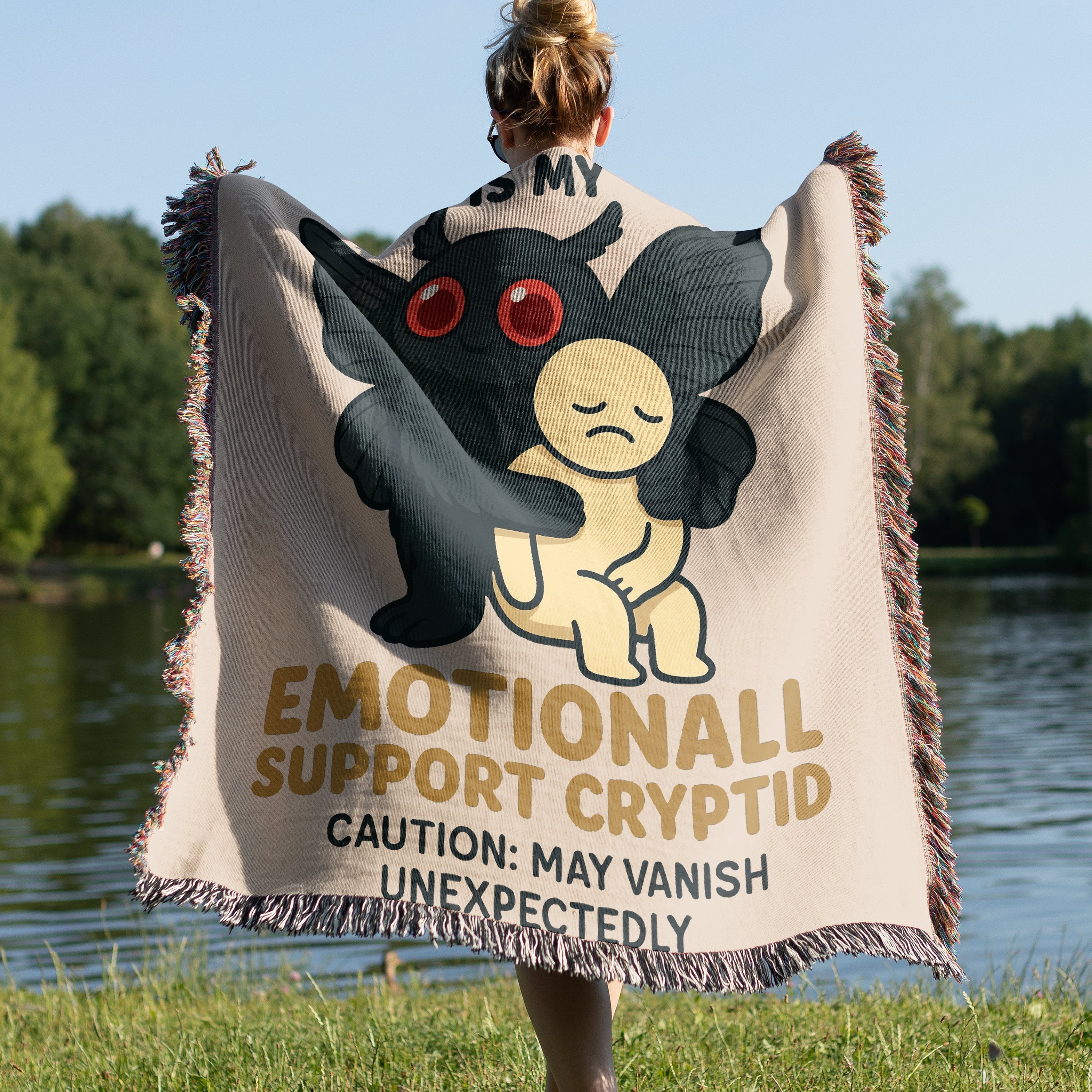 Emotional Support Cryptid Warning Blanket product
