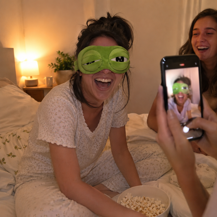 Customer photo with funny FrogMask