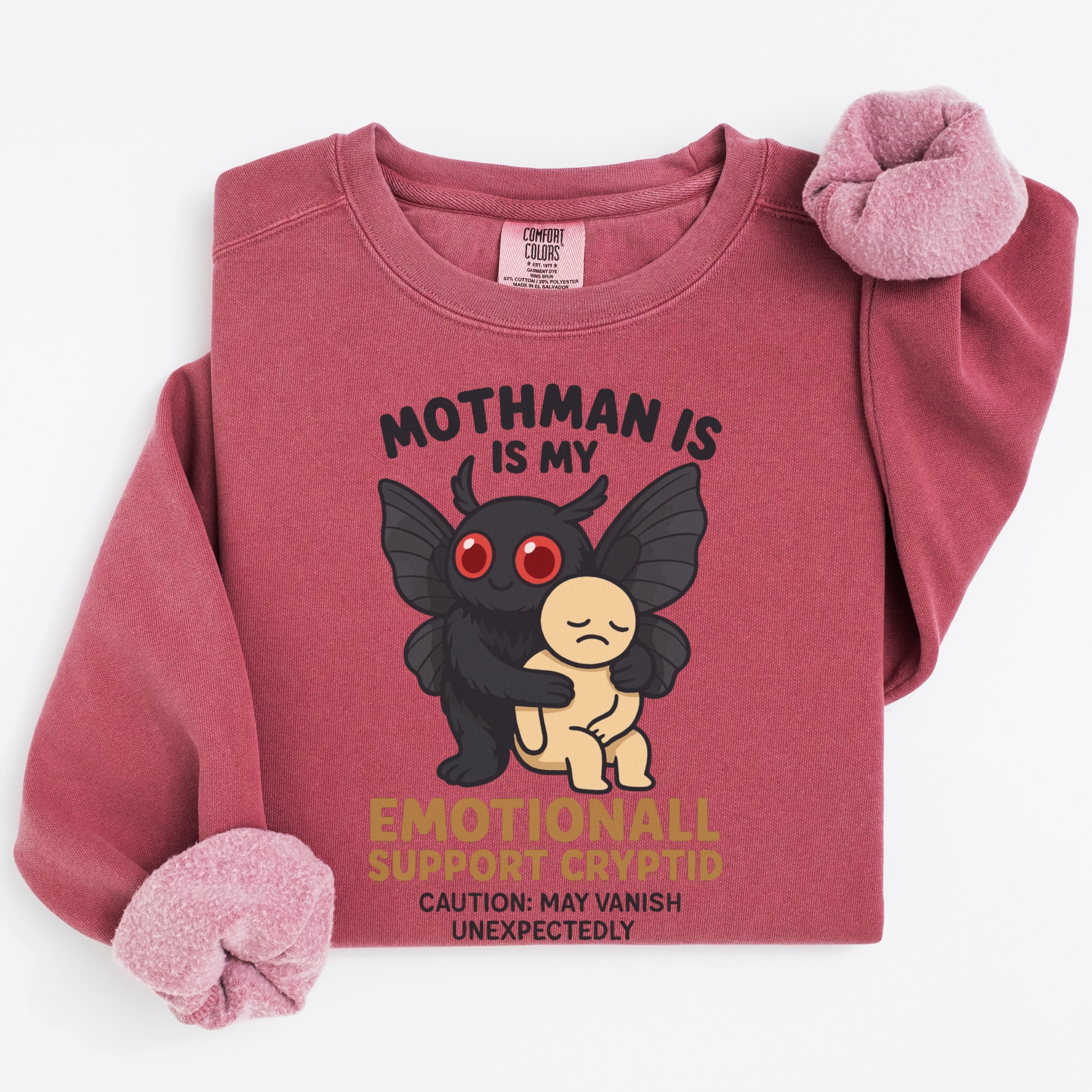 Mothman Emotional Support Cryptid Sweatshirt product type
