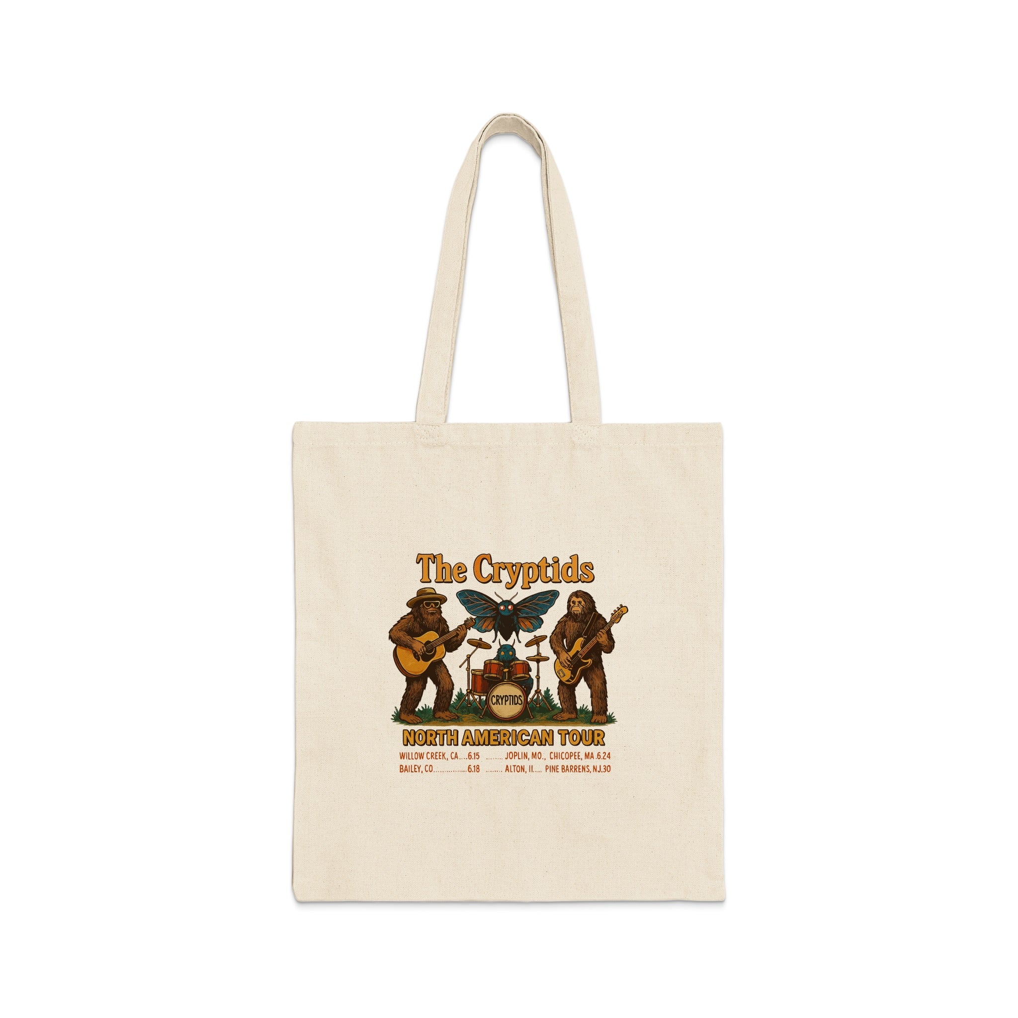 The Cryptids North American Tour Design Tote Bag Product