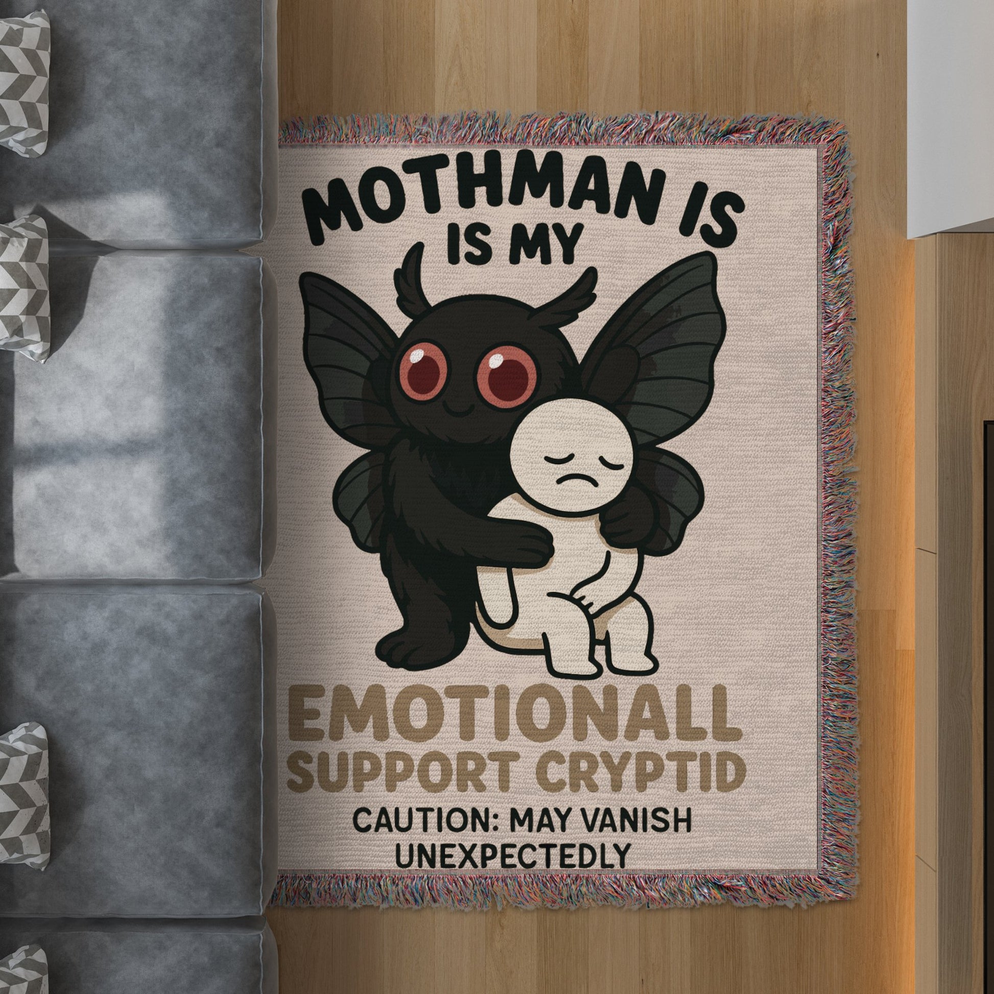 Mothman Emotional Support Cryptid Rug Product